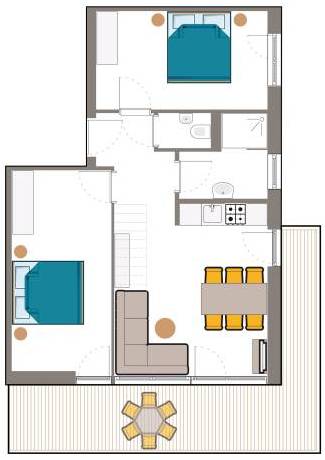 Plattegrond Laijola appartement 208